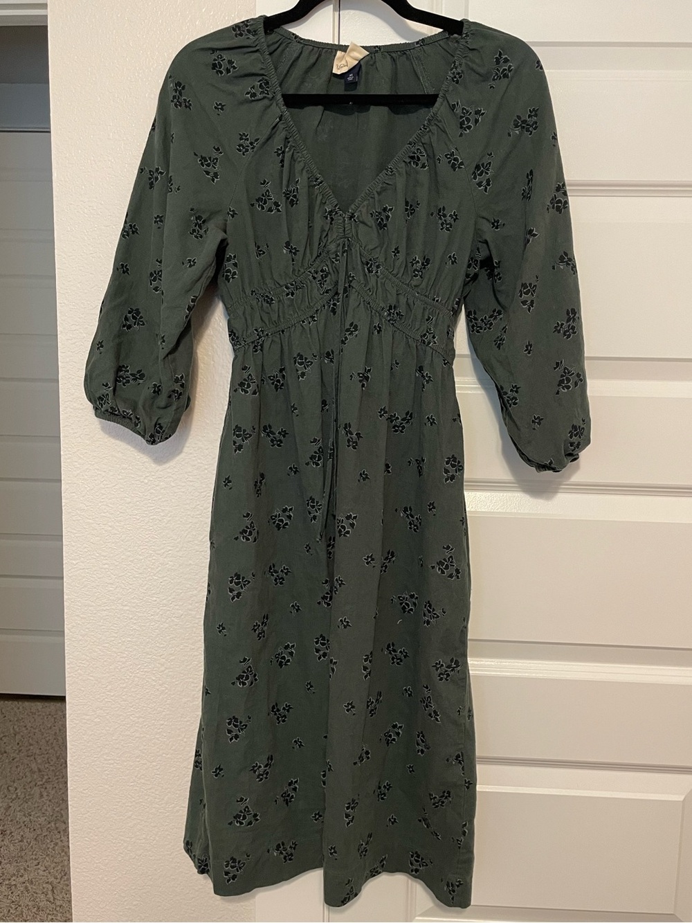 Green Floral Midi Dress XSmall